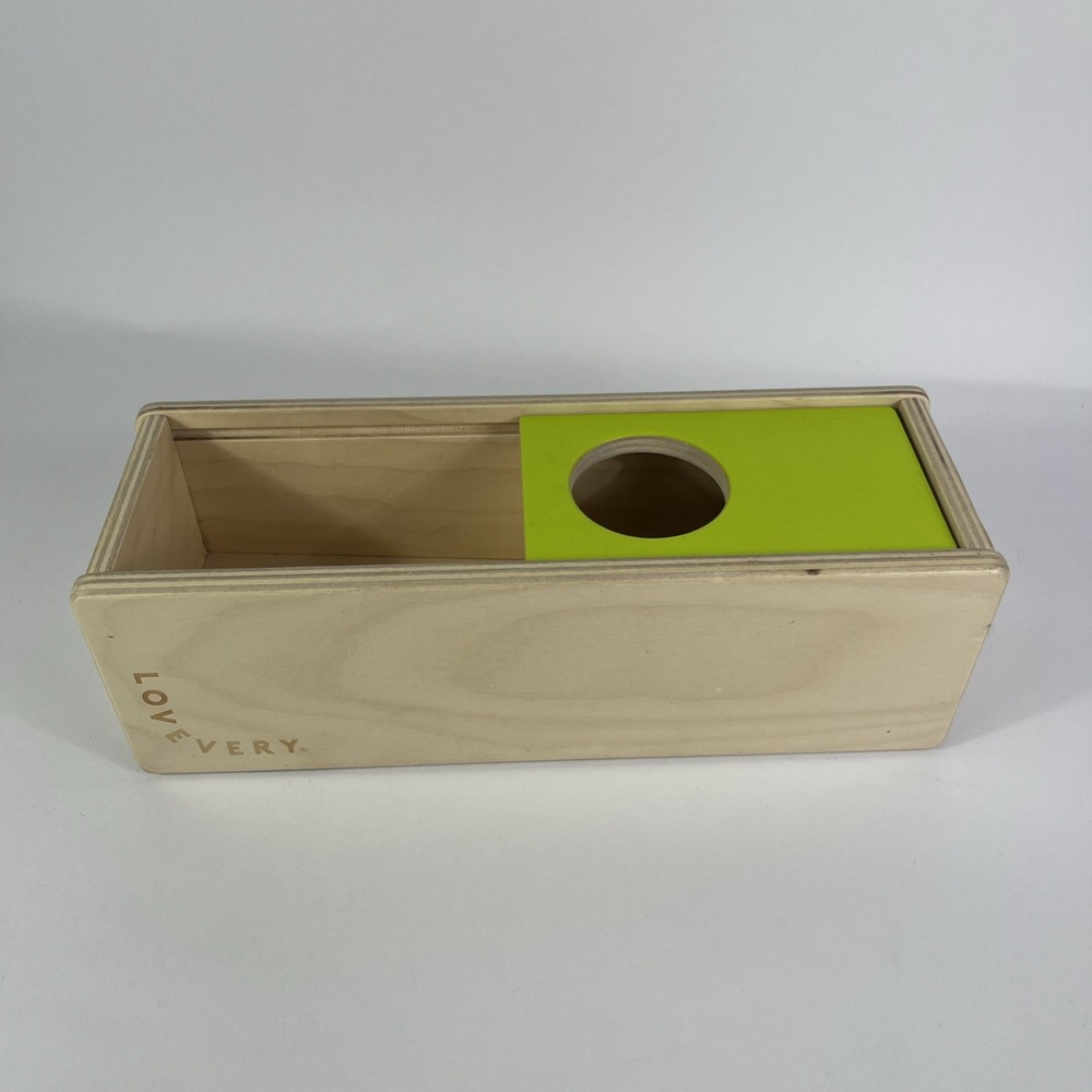Lovevery wooden sliding top box (ball‎ missing) thinker play kit montessori